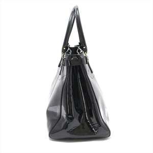 Salvatore Ferragamo Enamel Bag Shoulder Black Batik